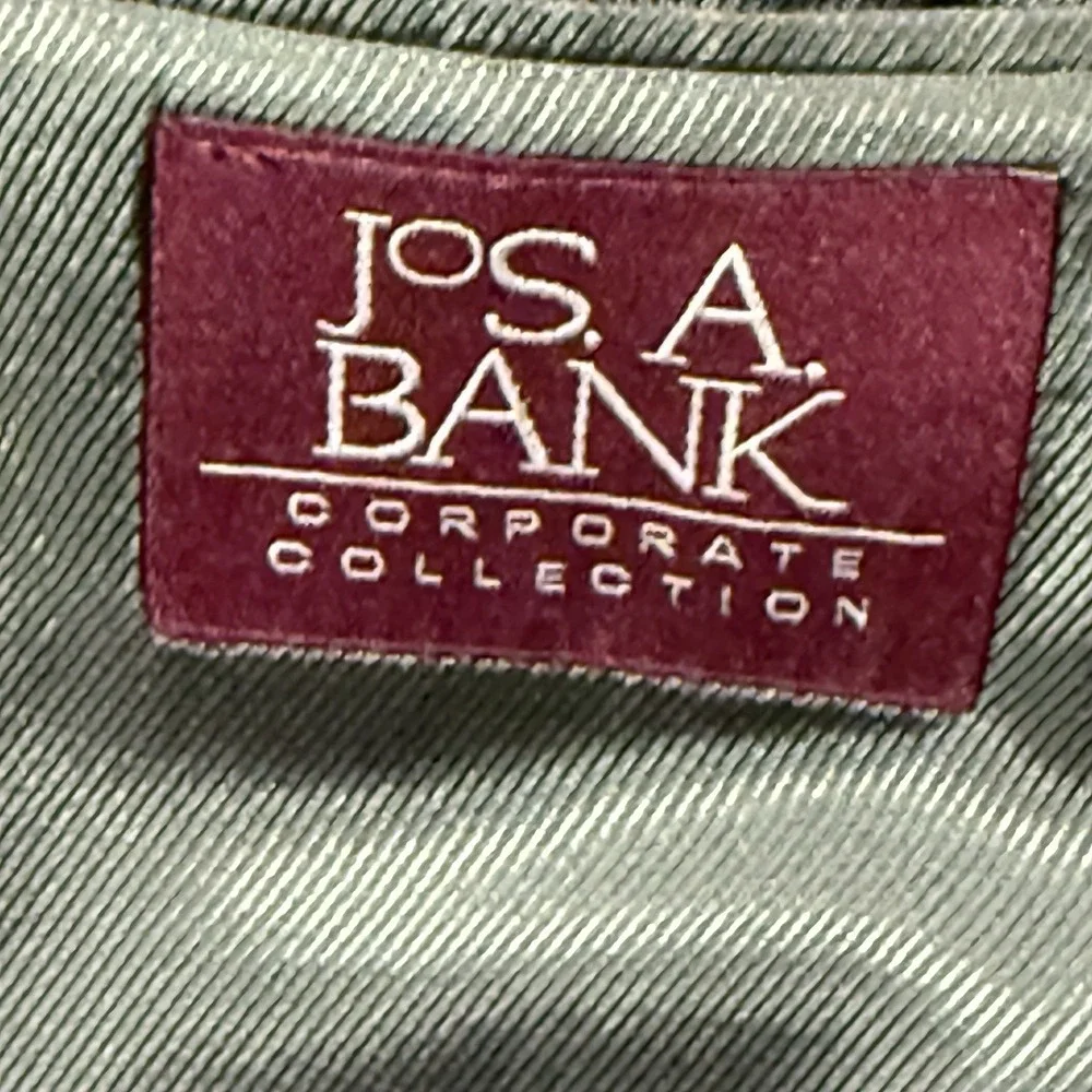Jos A Bank 44R 100% Wool Sport‎ Coat Olive Brown Textured Blazer Men